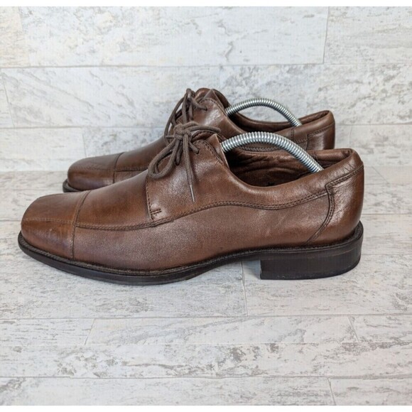 Johnston & Murphy Shoes Men\'s Size 10 M Brown Bicycle Cap Toe Oxford 20-7510